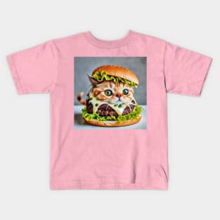 cheeseburger cat makes me hungry Kids T-Shirt